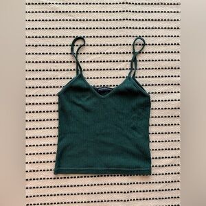 Brandy Melville Forest Green Ribbed Tank Top